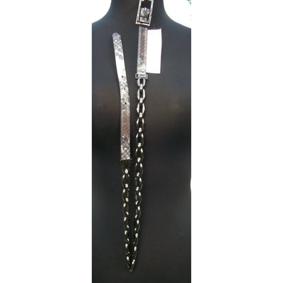 Cache pLeather Snake Metal Chain Link Design Belt Top New S/M Top Pant NWT $88 - Picture 6 of 7